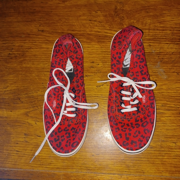 Red Cheetah Print Vans - Picture 1 of 3